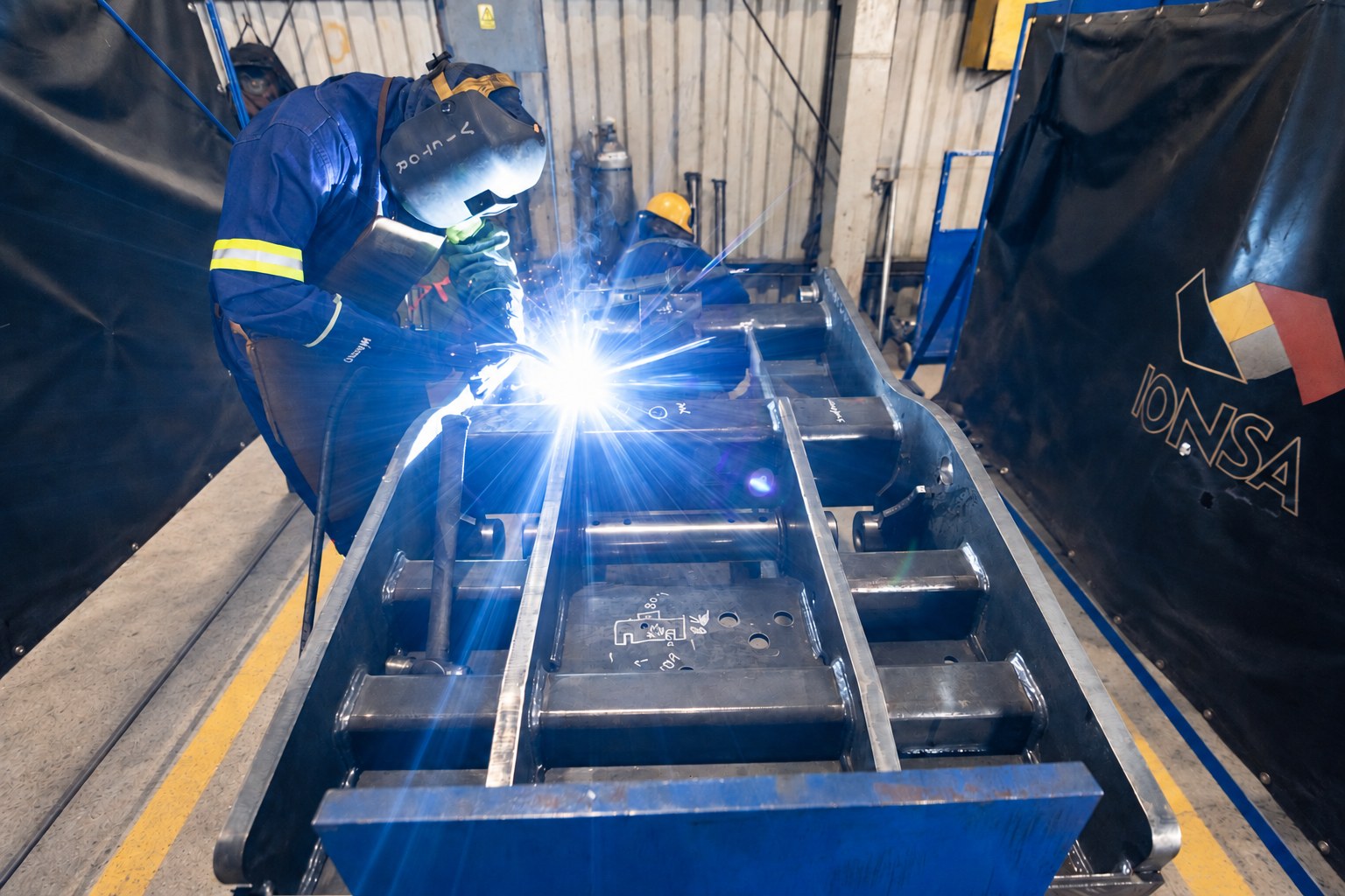 Welding heavy truck subassemblies