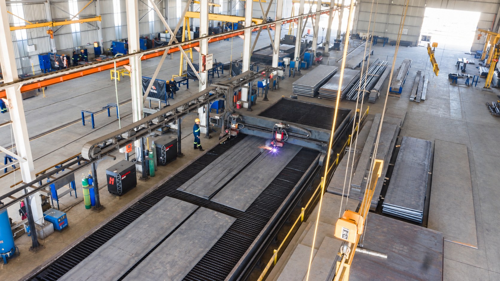 Plasma cutting and production floor