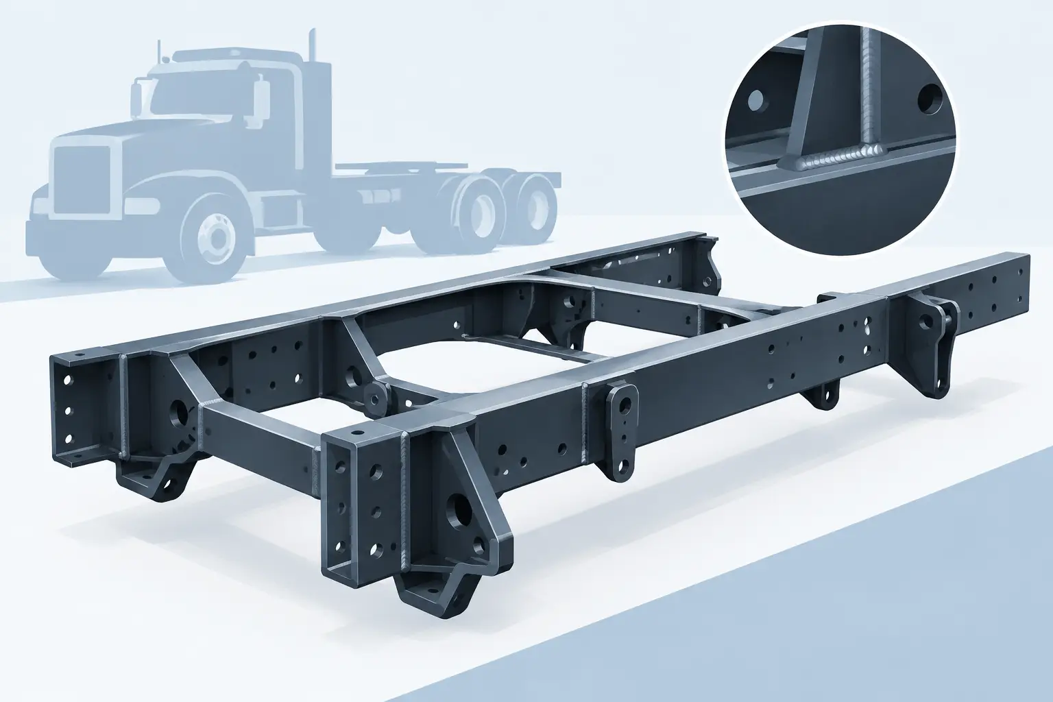 Welded subassembly example for heavy truck frames